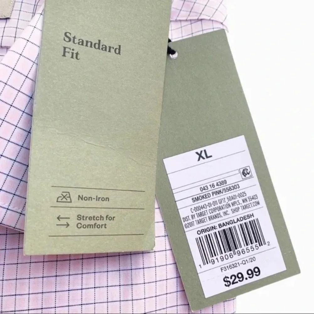Men's Pink Button Down Shirt- Goodfellow and Co. Standard Fit - Picture 5 of 6